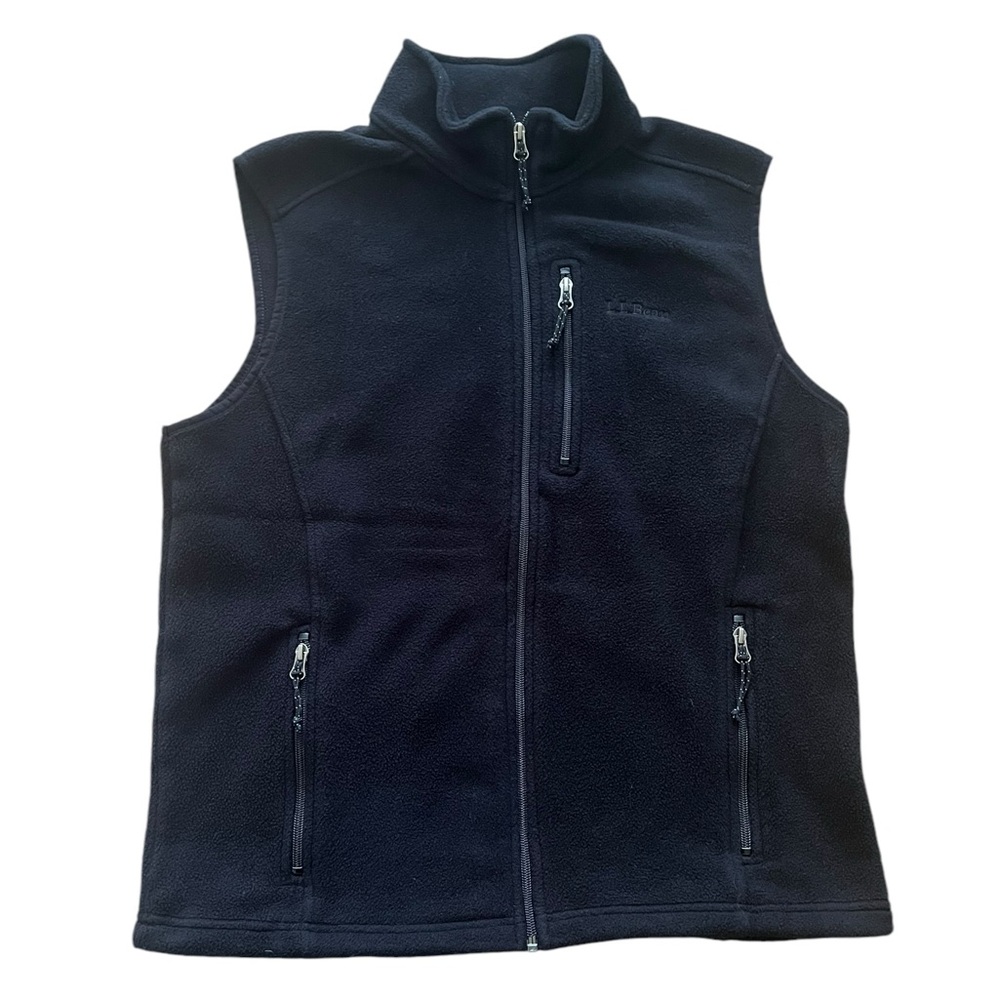 L.L. Bean Men's Black Full-Zip Fleece Vest - Size M